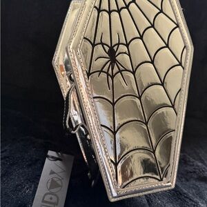 Spider Web Coffin Silver Bag - NWT